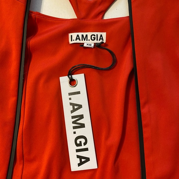 I AM GIA red zip up open strappy back mini dress - Picture 5 of 5